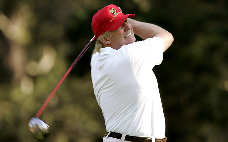 President Trump retweets GIF of him hitting Hillary Clinton with a golf ball