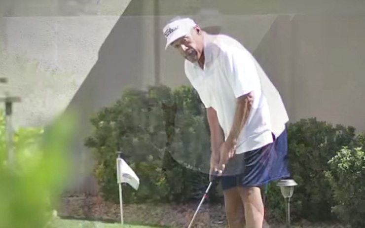 O.J. Simpson is already back playing golf, has backyard putting green at new home
