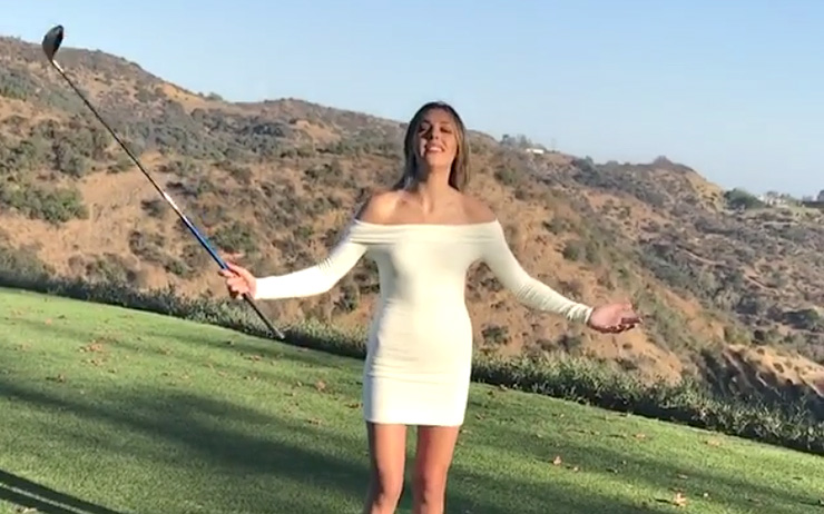 Sylvester Stallone gets shown up at golf by his model daughter