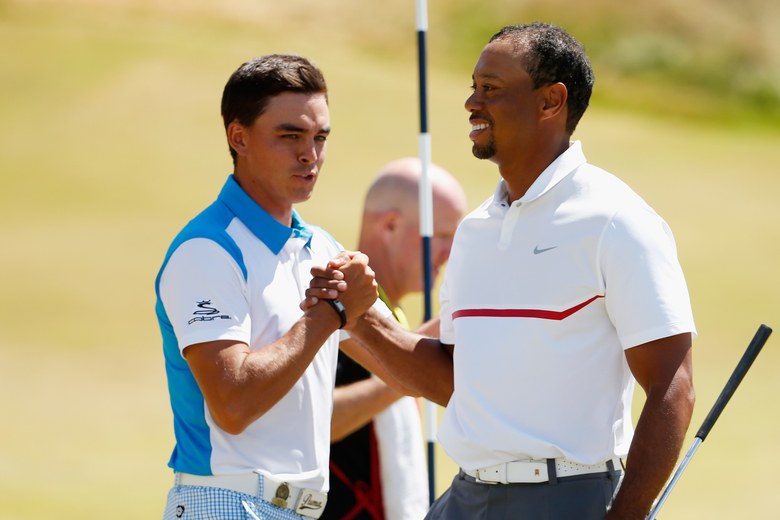 Rickie Fowler says Tiger Woods is hitting it “way by” him in practice rounds