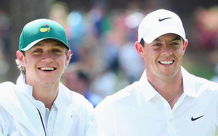 Partner Rory McIlroy and his pop star pal Niall Horan in the Desert Classic Pro-Am