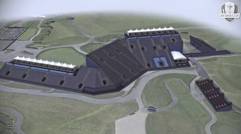 The 2018 Ryder Cup’s opening tee boasts a grandstand that’s unrivalled in golf