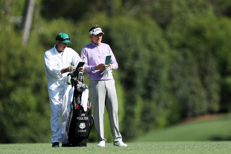 Masters 2018: Ian Poulter reacts to his group being put on the clock during second round at Augusta National