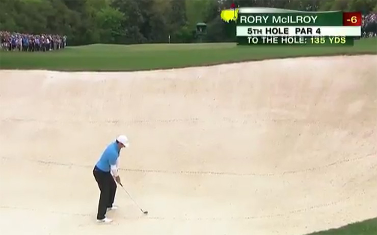 Masters 2018: Watch Rory McIlroy get incredible break after approach shot hits lip of bunker