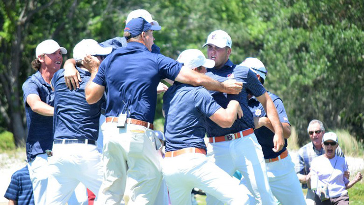 Watch this Auburn freshman drain a clutch walk-off putt to stun rival Alabama and win SEC Championship