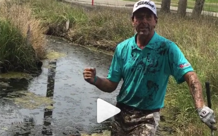 Tour pro gets mud all over himself for the purpose of this funny instruction video, and we’re cracking up after watching it