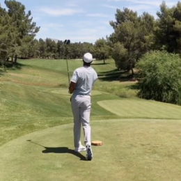 Tiger Woods challenges long drive champ to long drive contest, promptly smokes one and reacts accordingly