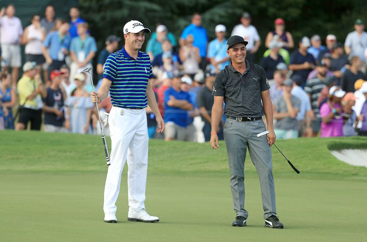 Justin Thomas borrows Rickie Fowler’s backup putter on Friday and it’s not coming out of his bag