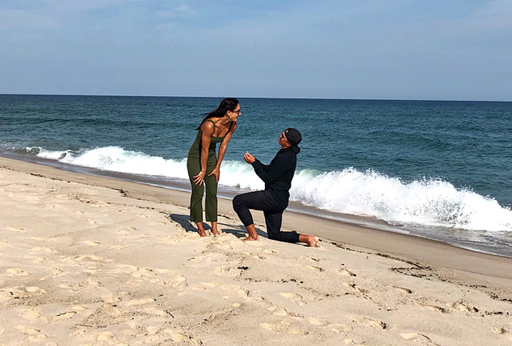 Rickie Fowler proposes to Allison Stokke on a beach (Spoiler alert: She said yes)