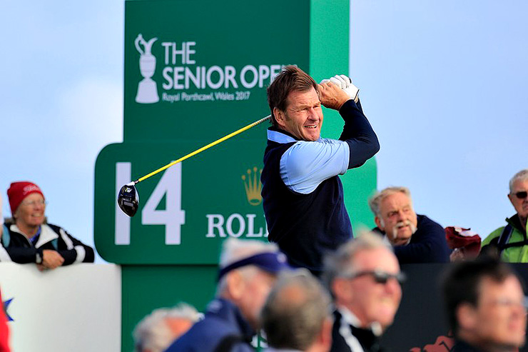 Is Nick Faldo making his competitive finale this week at the Senior British Open?