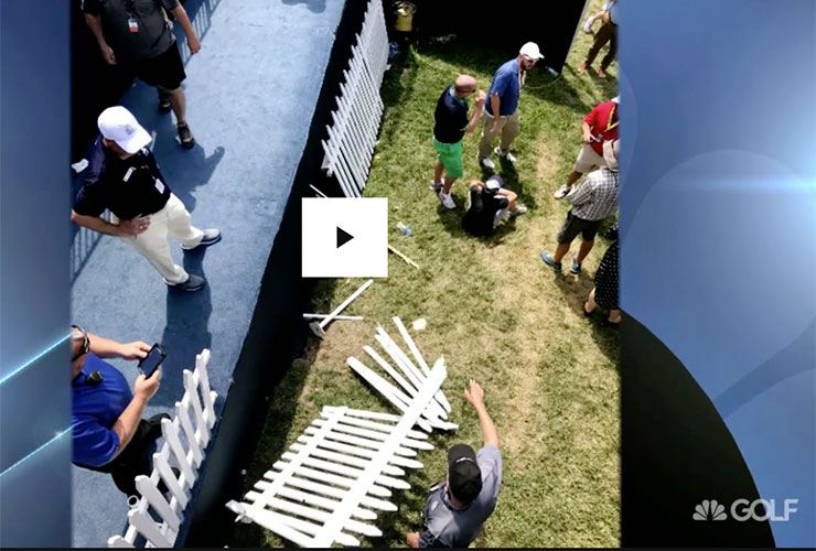 PGA Championship 2018: Fence collapses, fans fall off 18th hole grandstand at Bellerive