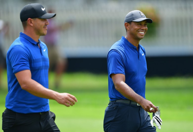 Brooks Koepka says he was ‘in shock’ Tiger Woods stayed to congratulate him at Bellerive Stuart Franklin