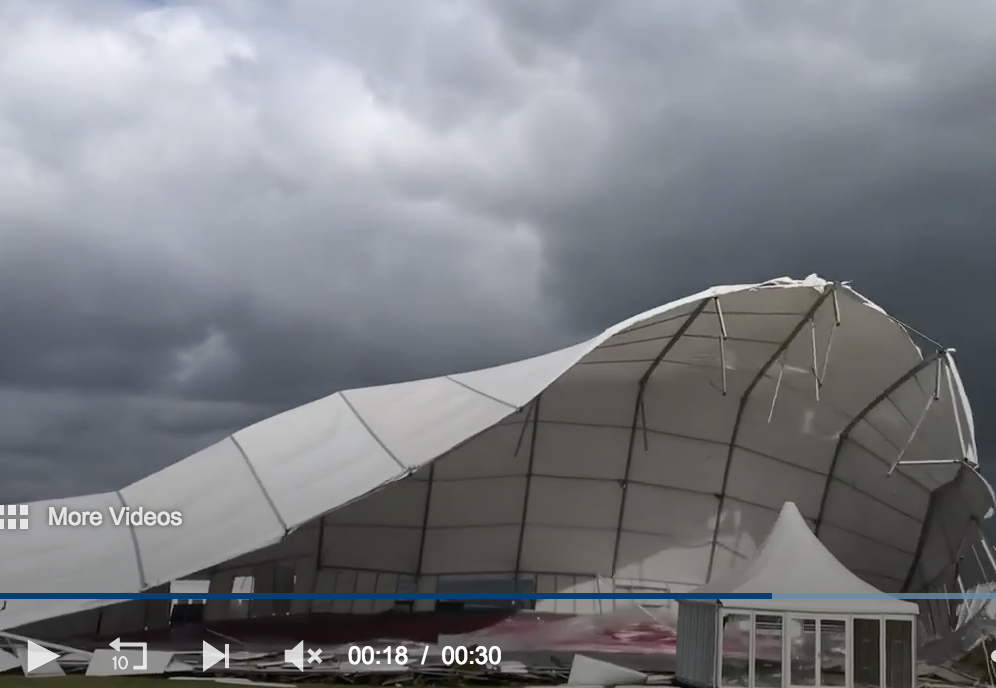 Watch this dramatic St. Andrews footage of storm wrecking infrastructure for Dunhill Links