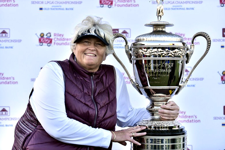 Laura Davies completes women’s senior slam by winning Senior LPGA Championship wire-to-wire