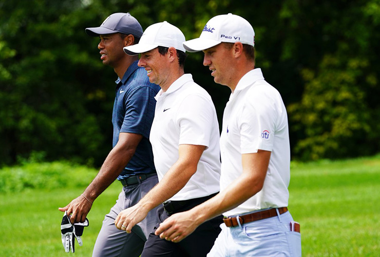 Justin Thomas gives hysterical response after losing poll involving Tiger Woods and Rory McIlroy
