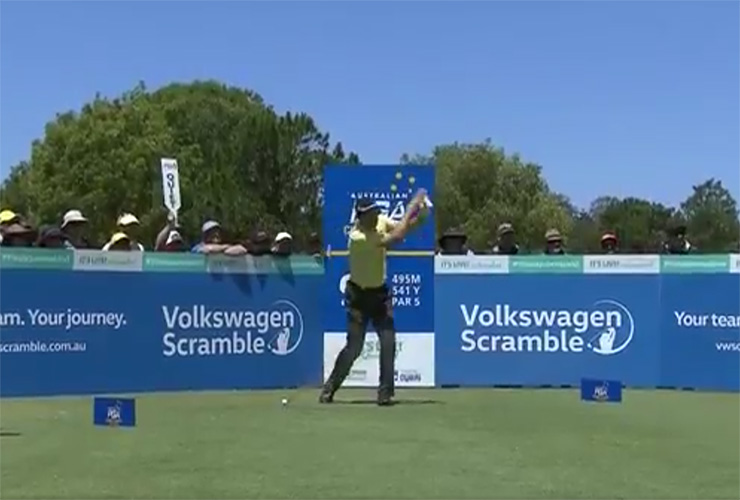 Watch John Senden’s driver snap MID-swing, cause him to whiff on tee shot at Australian PGA Championship