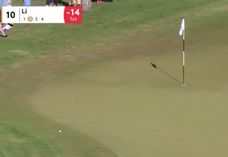 You have to see how this shot by Haotong Li somehow went in for eagle at the Turkish Airlines Open