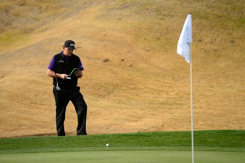Phil Mickelson tried putting with the flagstick in for the first time, and it sounds like it will be his last time