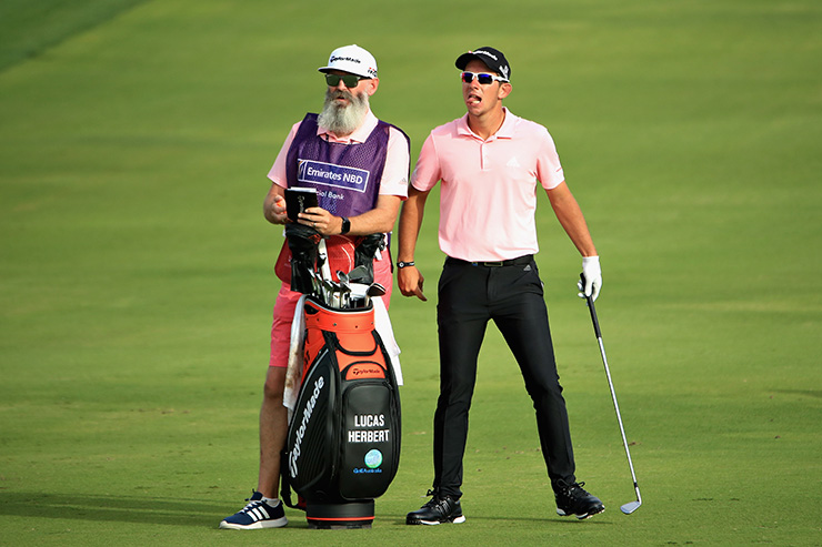 Lucas Herbert goes from eighty to greaty to share the lead at Desert Classic