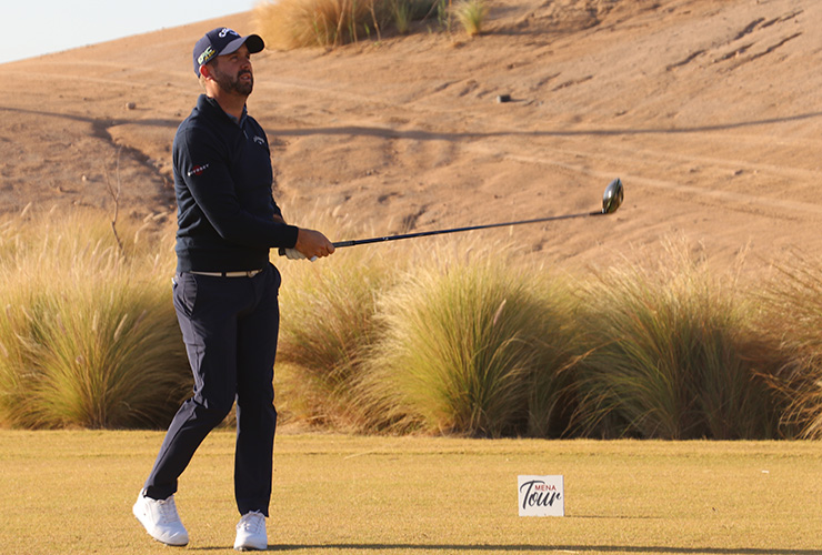 Baldwin opens MENA Tour season where he left off at Q-School, takes one shot lead into Sunday at Ayla G.C.