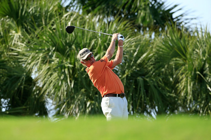 Miguel Ángel Jiménez rallies to win in a playoff with Bernhard Langer and Olin Browne