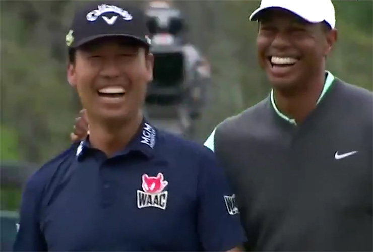 Players Championship 2019: Tiger Woods playfully mocks Kevin Na on 17, both get a huge kick out of it