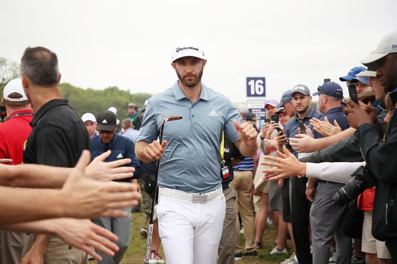 Dustin Johnson charges, then stumbles, as he suffers another major close call