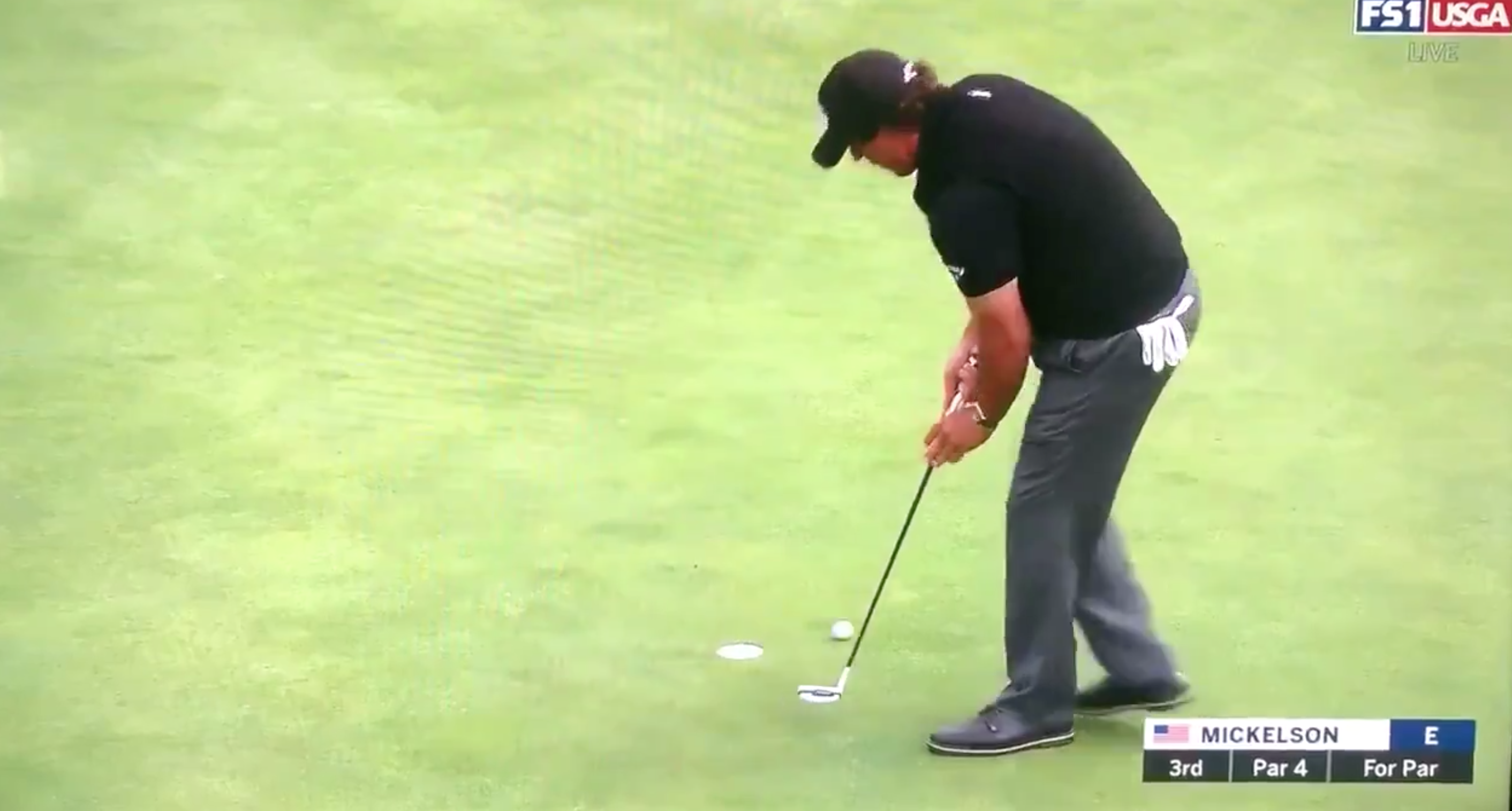 U.S. Open 2019: Watch Phil Mickelson miss one of the shortest putts of all time at Pebble Beach