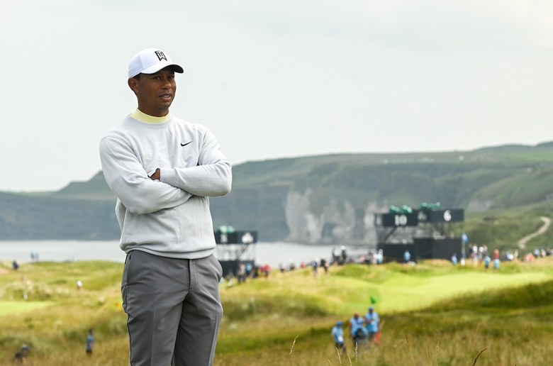 Tiger Woods continues to study Royal Portrush intently with another 18-hole practice session