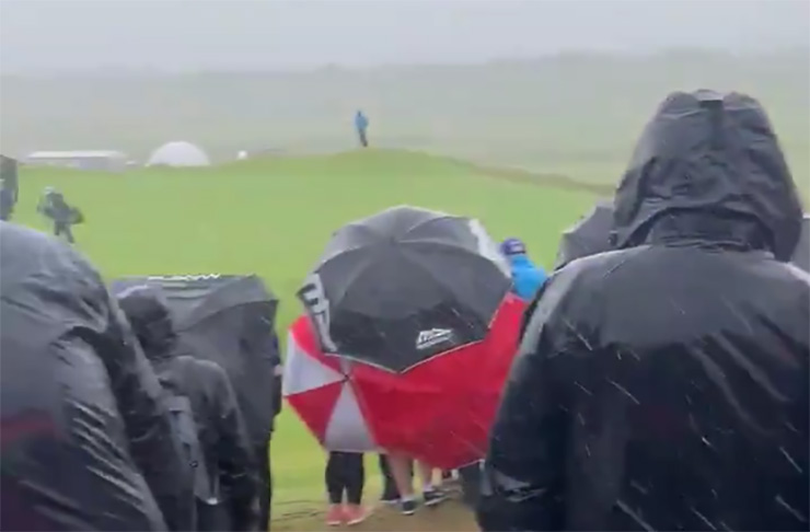 Justin Thomas shares video showing just how bad the weather was on Sunday at the Open (SPOILER ALERT: It was bad)