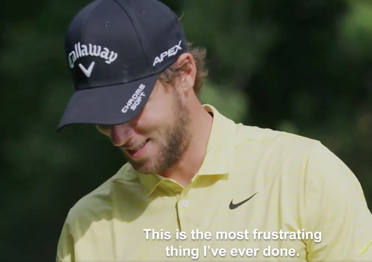 Thomas Pieters becomes latest victim of Euro Tour’s ‘Chase The Ace’ challenge, somehow doesn’t snap club in half