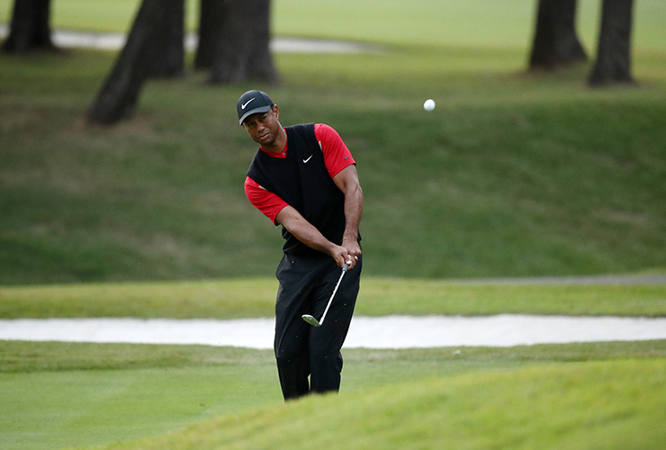 Tiger Woods takes three-stroke lead into final seven holes as Monday finish awaits at Zozo Championship