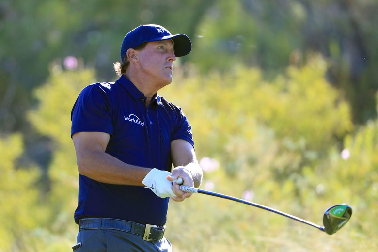 Phil Mickelson backs up pre-tournament bluster with opening 65 as busy fall schedule continues