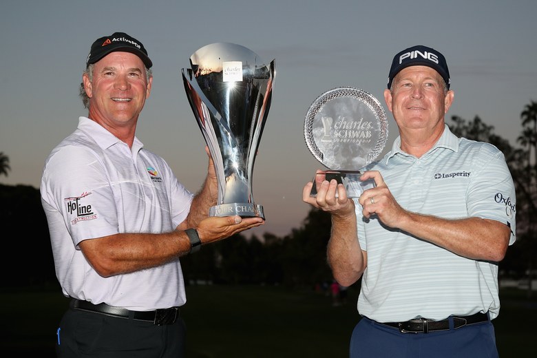 Jeff Maggert’s improbable hole-out eagle to win the Charles Schwab Cup Championship allows Scott McCarron to win the Schwab Cup