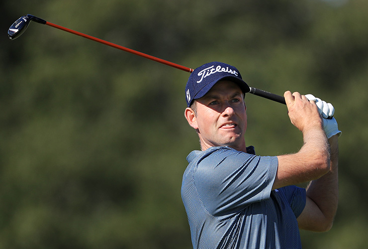 Webb Simpson heeds caddie Paul Tesori’s advice, shoots back-nine 30 to grab first-round lead at RSM Classic