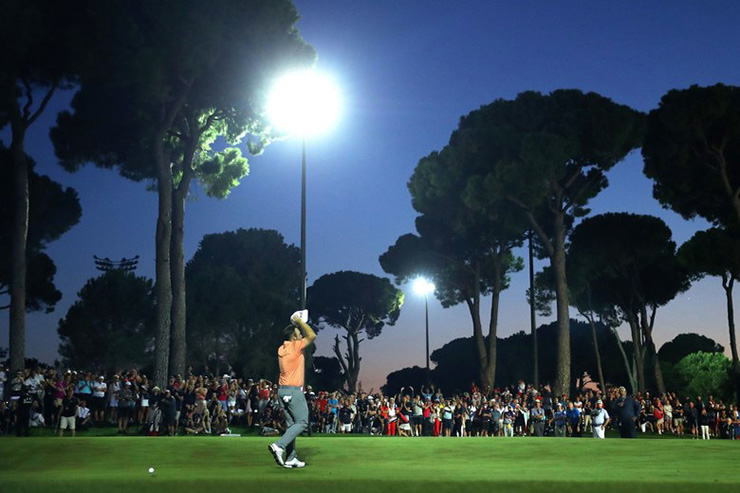 Tyrrell Hatton wins Turkish Airlines Open in six-man playoff that finished under floodlights