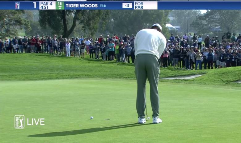 Tiger Woods’ nightmarish history on Torrey Pines’ first hole continues with stunning four-putt