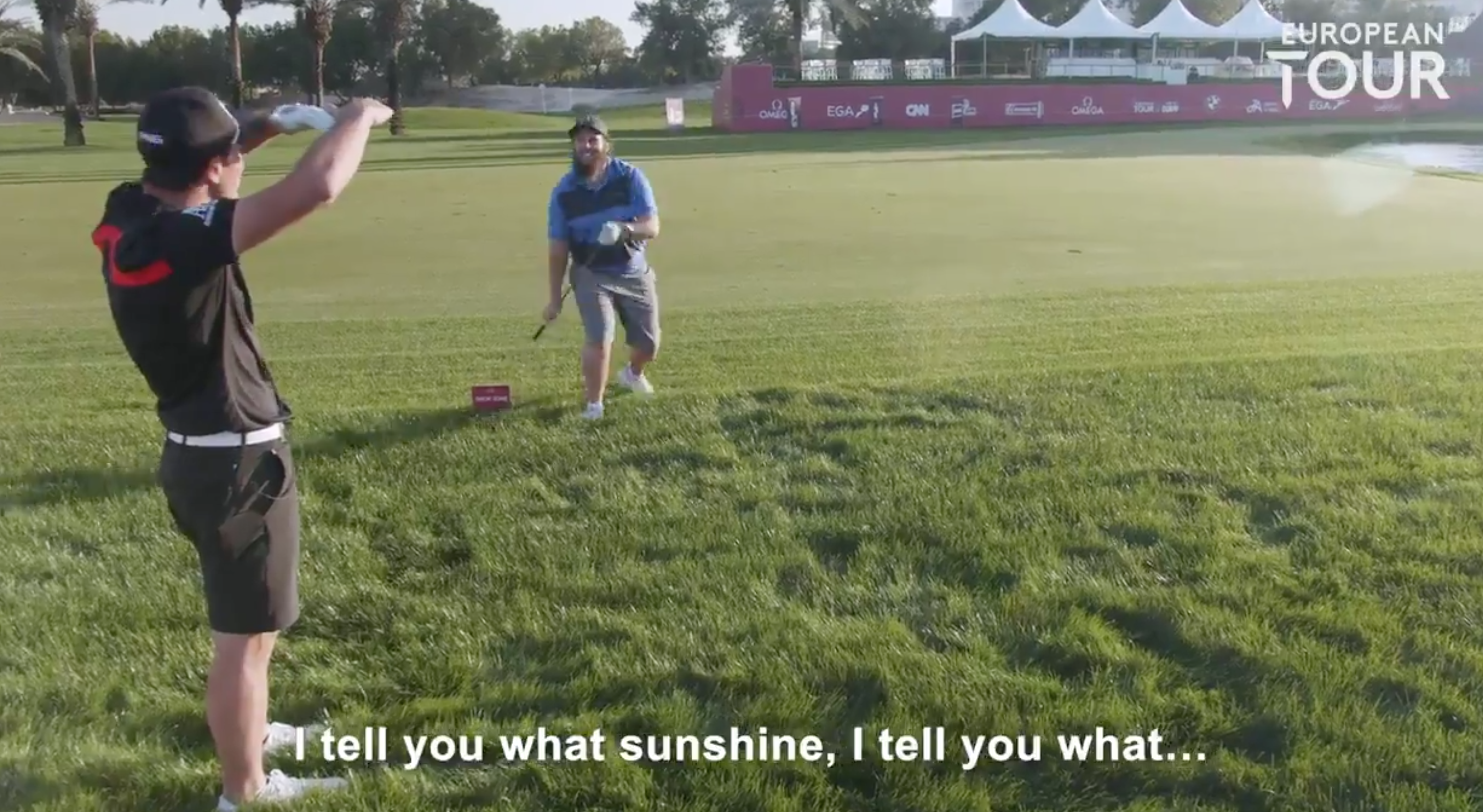 Viktor Hovland and Beef draw random clubs out of hat, play Dubai Desert Classic’s 18th hole, chaos ensues