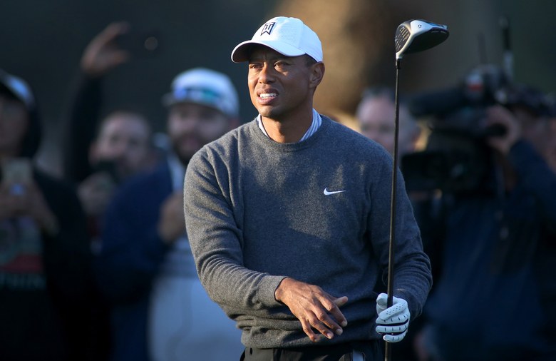 Tiger Woods slips down leader board with two-over 73 on Friday at Riviera