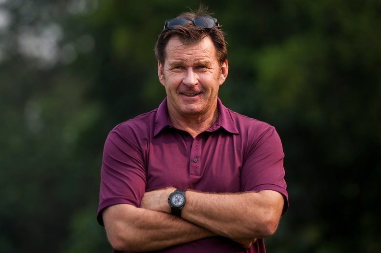 Nick Faldo suggests “banning tees” as a way to reduce distance on tour