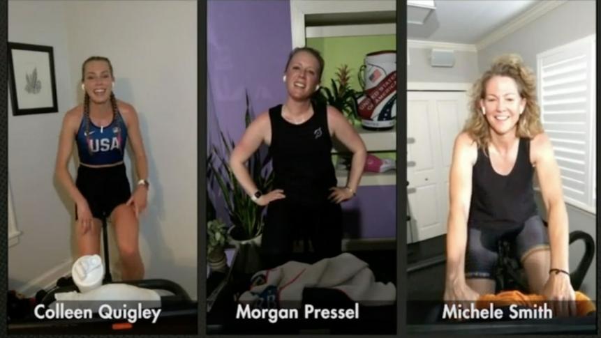 Morgan Pressel shines, Rory McIlroy holds his own in Peloton Pro-Athlete All-Star race