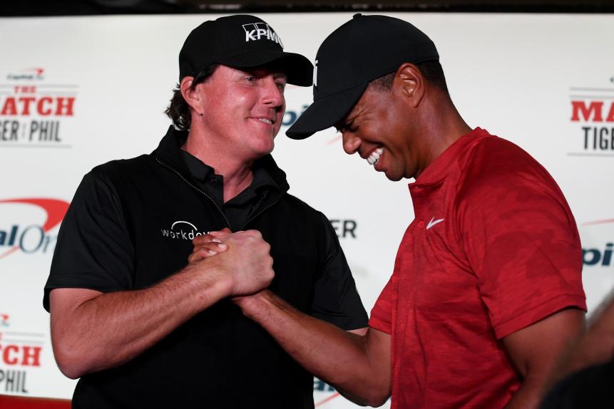 Phil Mickelson promises more trash talk in charity match: ‘Tiger and I clamped up the first time’