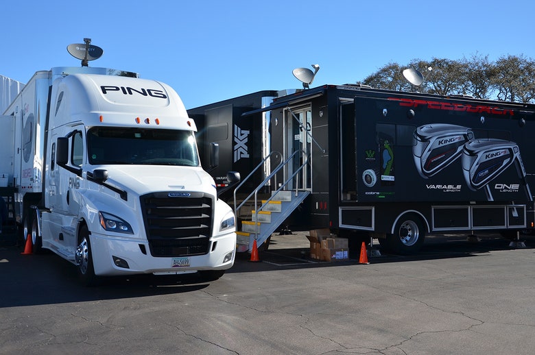 Equipment trucks will be allowed at stripped-down PGA Tour events, but with limitations