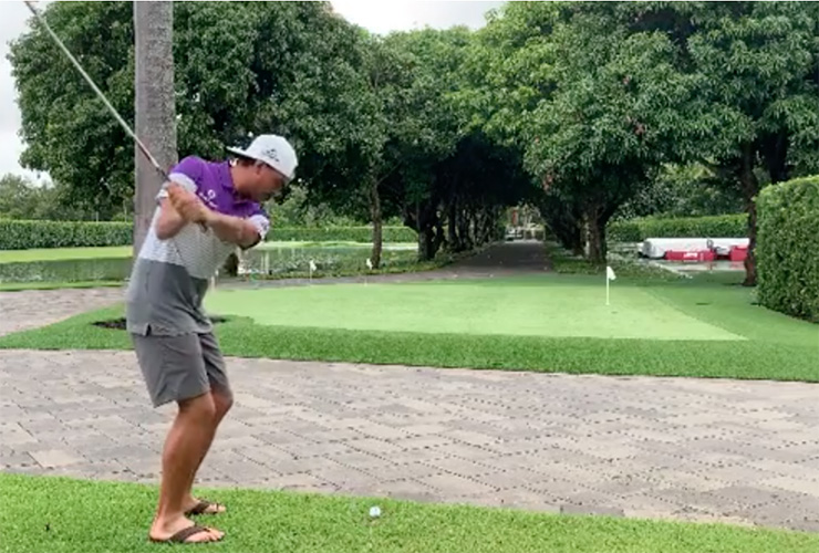 Wait, is Rickie Fowler’s driveway a replica of Magnolia Lane?
