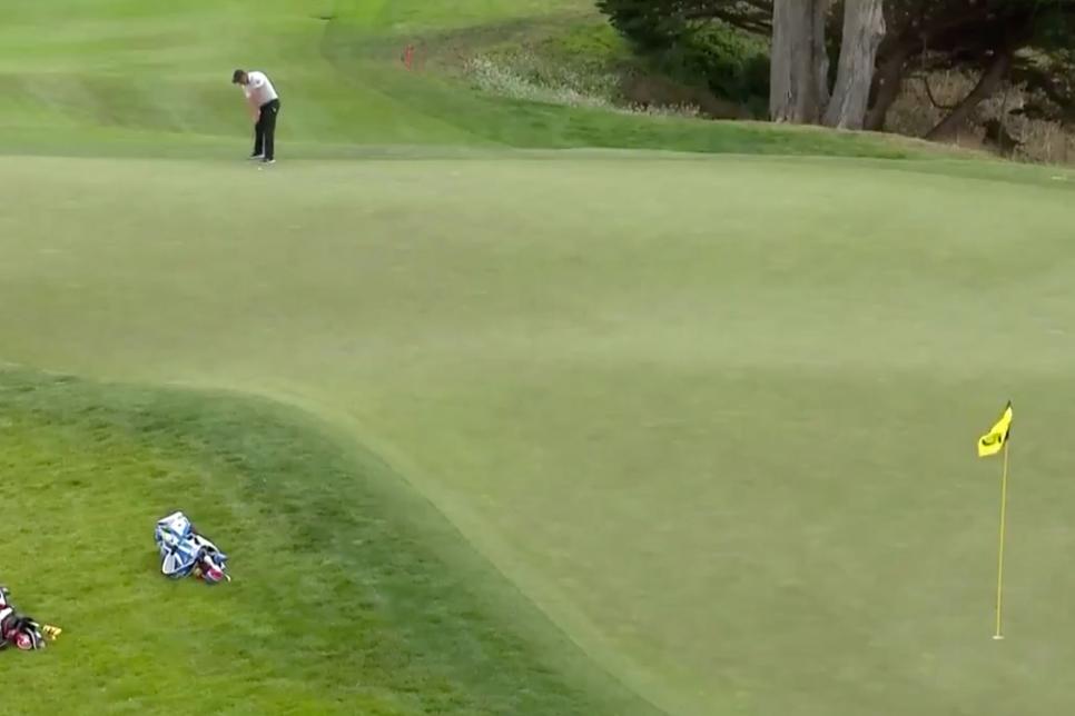 Watch Bryson DeChambeau hole an absurd 95-foot birdie putt