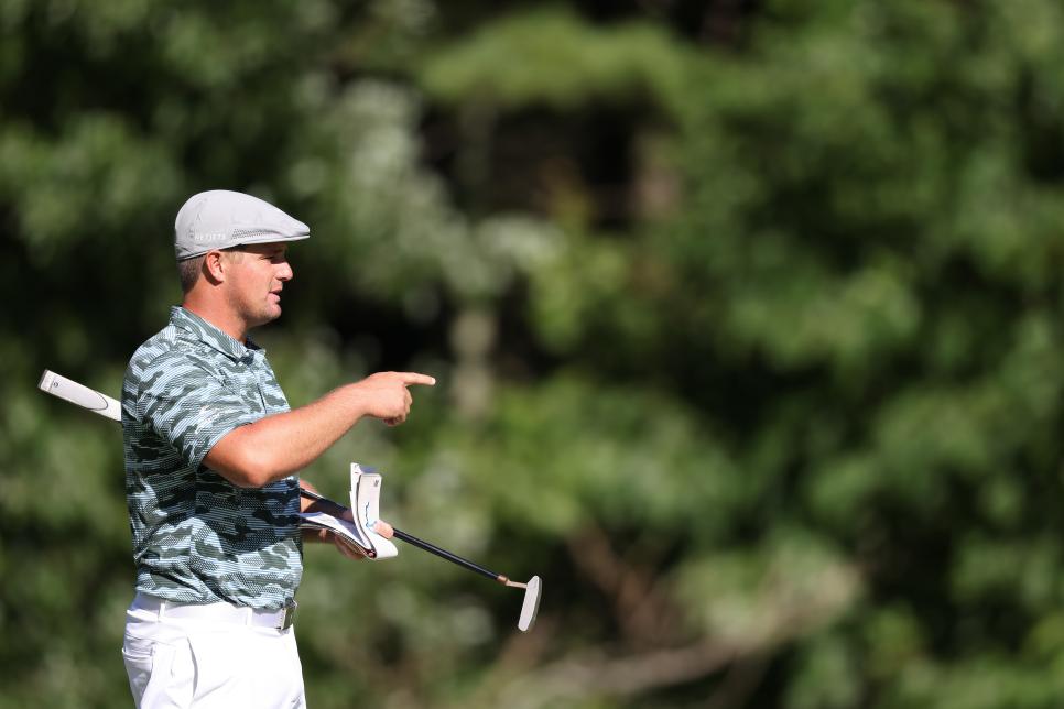 Bryson DeChambeau asks someone to talk quieter after chip shot: ‘sound travels’