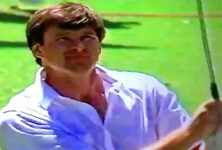 Even Nick Faldo is appalled by how long it took him to hit a shot in this old clip