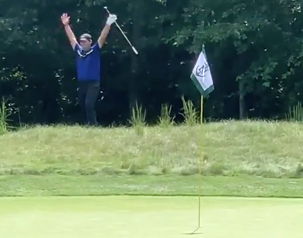 You have to see the incredible chip shot Patrick Reed holed to make the cut on the number at the Northern Trust