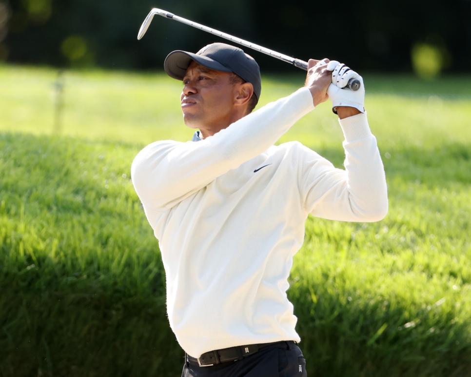 PGA Tour at Sherwood this week, but everybody wants to talk Masters with Tiger Woods