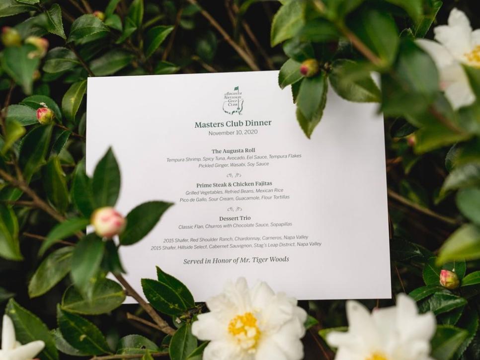 Tiger Woods shuns Turkey Day, goes with his SoCal favorites on champions dinner menu